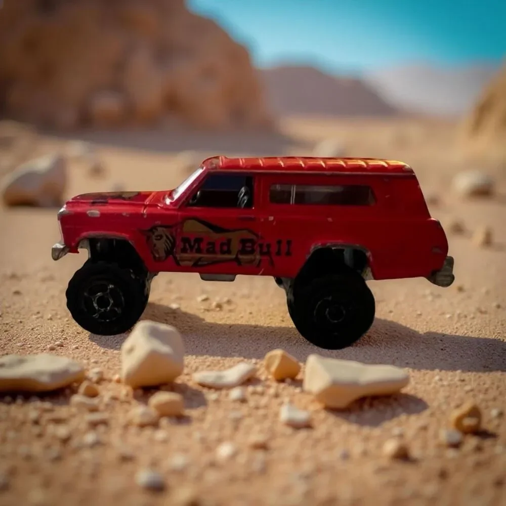 VINTAGE Majorette #236 Red Jeep Cherokee 4x4 Mad Bull